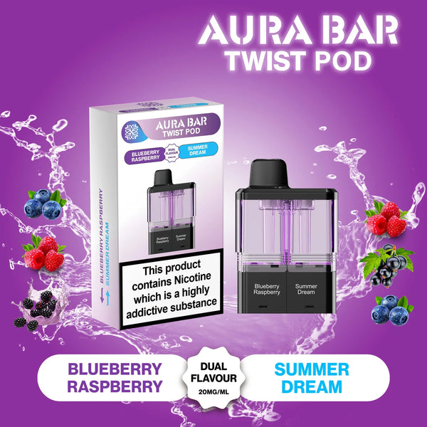 Aura Bar Twist 40k Puffs Pre-Filled Pods | Only £7.49 | Any 3 For £20.99
