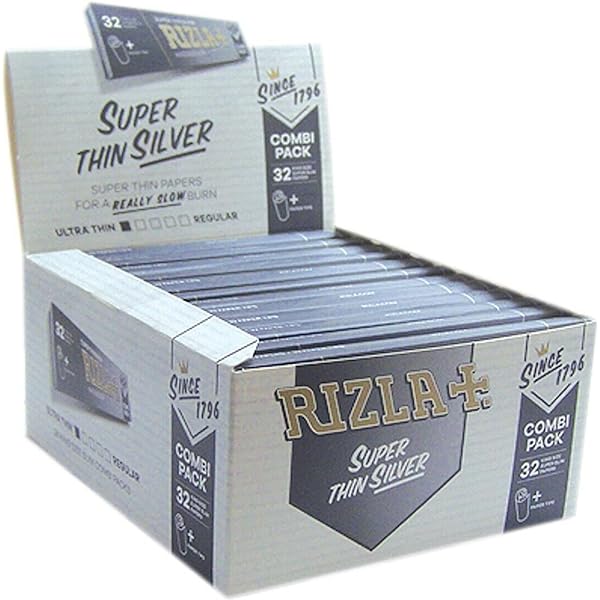 Rizla Slim Silver King Size 32'S Plus Tips Combination Pack