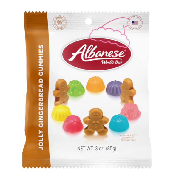 Albanese Gummi Candy 70g–85g – Farm Fresh Berries, Jolly Gingerbread & Snowmen & Trees