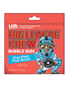 Big League Chew Bubble Gum 60g – Fruit Punch, Sour Cherry, Sour Apple & Original