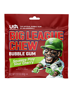 Big League Chew Bubble Gum 60g – Fruit Punch, Sour Cherry, Sour Apple & Original