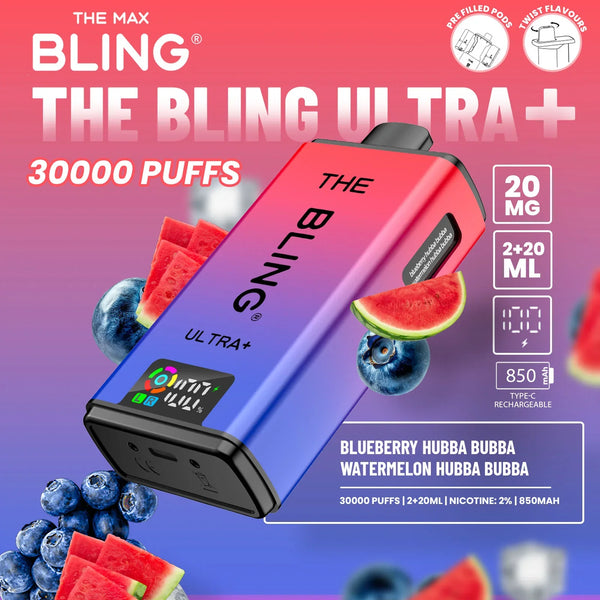The Bling Ultra Plus 30k Puffs Prefilled Pod Vape - Box of 5