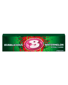 Bubblicious Original & Watermelon Bubble Gum – 5‑Piece Packs (40g Each)