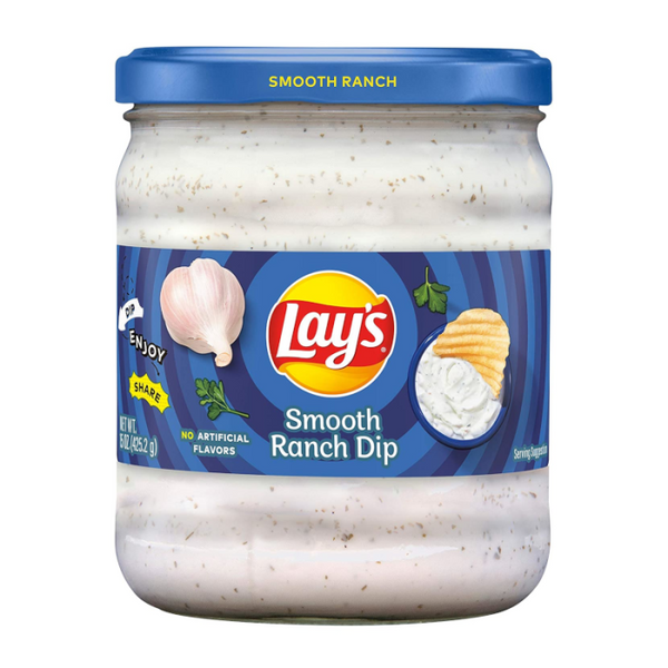 Lay’s Smooth Ranch Dip 15oz (424g) – Creamy Ranch Snack Dip