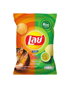 Lay’s Asian Flavour Crisps – Grilled Prawn Seafood Sauce, Hot Chili Squid & Nori Seaweed (42 g Each)