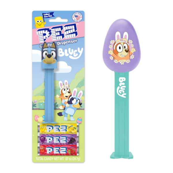 PEZ Easter Bluey Blister Pack 24.7g – Collectible Candy Dispenser with Fruity Refills