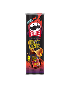 Pringles Hot Ones Canadian Flavours 156g – Rojo &amp; Barbacoa Spicy Crisp Potato Chips