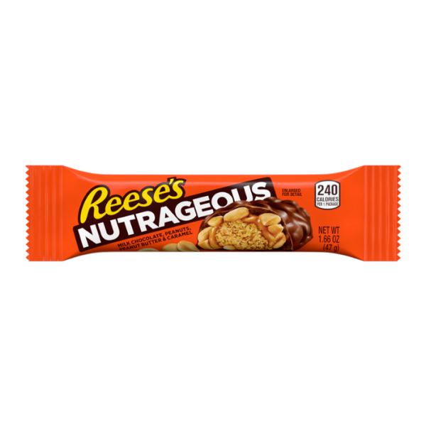 Reese’s Nutrageous Bar 47g – Peanut Butter, Caramel & Chocolate Candy