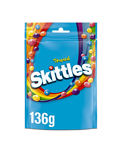 Skittles Tropical 136g – Chewy Tropical Fruit Flavoured Candy