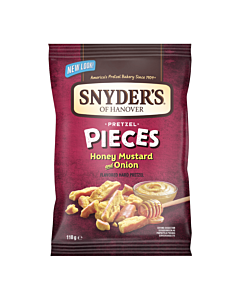 Snyder’s Pretzel Pieces 110g – Honey Mustard & Onion, Hot Buffalo Wing, Cheddar Cheese & Jalapeño
