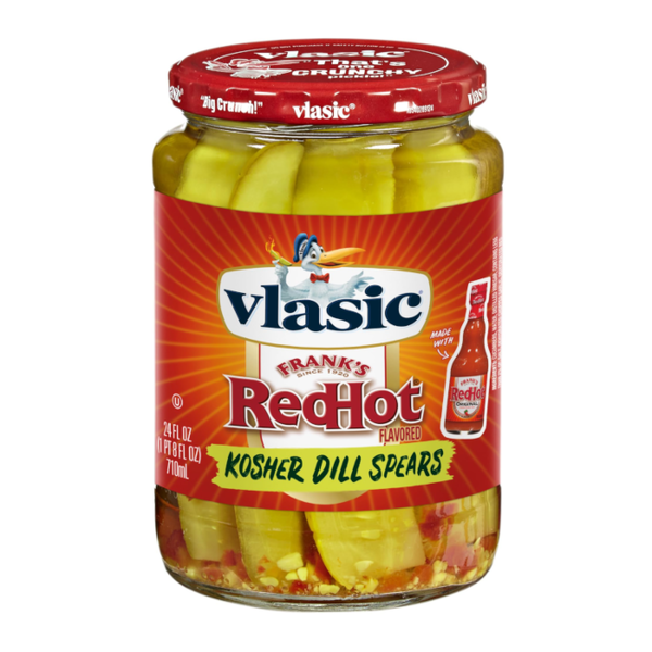 Vlasic Pickles Frank’s RedHot Kosher Dill Spears 710ml – Spicy Dill Pickle Spears